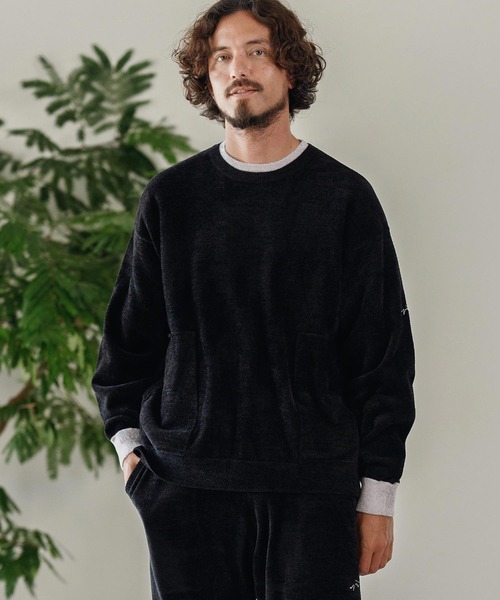 CALL&RESPONSE（コールアンドレスポンス）の「mn3143-シャギー-配色PO-サイセンタク プルオーバー（ニット/セーター・メンズ・ブラック/グレー・2/4/5）」の4枚目の写真