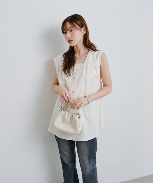 Kastane（カスタネ）の「*【前後2WAY】B 編み上げベスト（ベスト・レディース・ネイビー/アイボリー・FREE）」の7枚目の写真