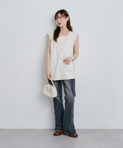 Kastane（カスタネ）の「*【前後2WAY】B 編み上げベスト（ベスト・レディース・ネイビー/アイボリー・FREE）」の10枚目の写真