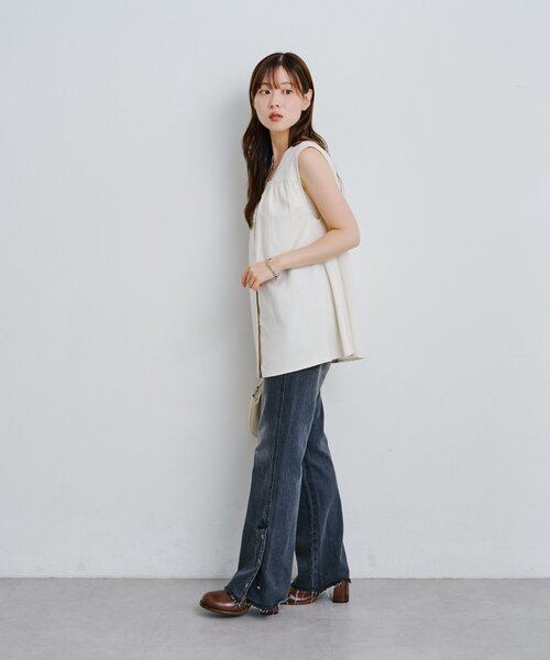Kastane（カスタネ）の「*【前後2WAY】B 編み上げベスト（ベスト・レディース・ネイビー/アイボリー・FREE）」の11枚目の写真