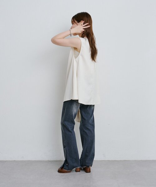 Kastane（カスタネ）の「*【前後2WAY】B 編み上げベスト（ベスト・レディース・ネイビー/アイボリー・FREE）」の12枚目の写真