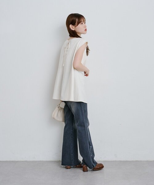 Kastane（カスタネ）の「*【前後2WAY】B 編み上げベスト（ベスト・レディース・ネイビー/アイボリー・FREE）」の13枚目の写真