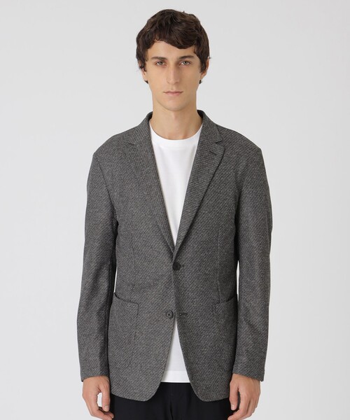 BLACK LABEL CRESTBRIDGE（ブラックレーベル・クレストブリッジ）の「【一部店舗限定】メランジカルゼカーディガンジャケット（テーラードジャケット・メンズ・ライトグレー/ネイビー・XL/L/M）」の4枚目の写真