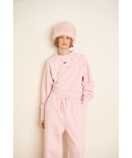 FURFUR（ファーファー）の「【限定カラー】ビジュー付きスウェットパンツ（スウェットパンツ・レディース・オフホワイト/グレー/ブラック/ピンク・F）」の13枚目の写真