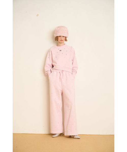 FURFUR（ファーファー）の「【限定カラー】ビジュー付きスウェットパンツ（スウェットパンツ・レディース・オフホワイト/グレー/ブラック/ピンク・F）」の12枚目の写真