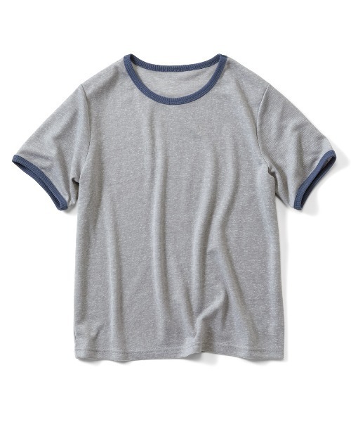 MEDE19F（メデジュウキュウ）の「ＢＲＡＮＤ　ＮＥＷ　ＭＩＸ　ＳＴＹＬＥ　つぶつぶネップ風生地のジェラートカラーリンガーＴシャツ（Tシャツ/カットソー・レディース・ブラック系その他/ベージュ系その他/ブルー系その他・3L/LL/L/M/S）」の3枚目の写真