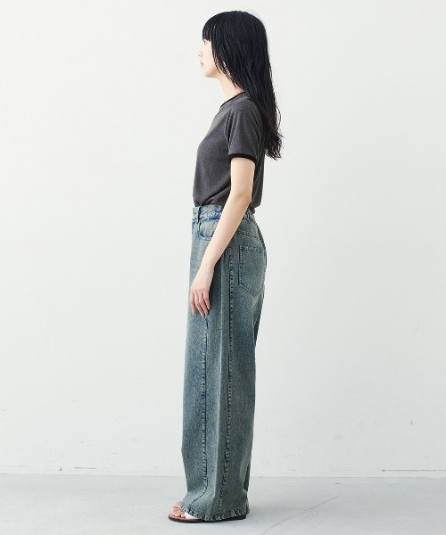 MEDE19F（メデジュウキュウ）の「ＢＲＡＮＤ　ＮＥＷ　ＭＩＸ　ＳＴＹＬＥ　つぶつぶネップ風生地のジェラートカラーリンガーＴシャツ（Tシャツ/カットソー・レディース・ブラック系その他/ベージュ系その他/ブルー系その他・3L/LL/L/M/S）」の9枚目の写真