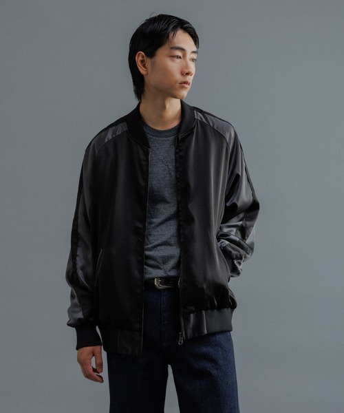 ADAM ET ROPE'（アダムエロペ）の「【WEB限定】スカジャン "EUPHORIA" 刺繍 ジャケット / ジップブルゾン / ロングシーズン着用可（その他アウター・メンズ・ブラック/ベージュ/ネイビー・M/L）」の5枚目の写真