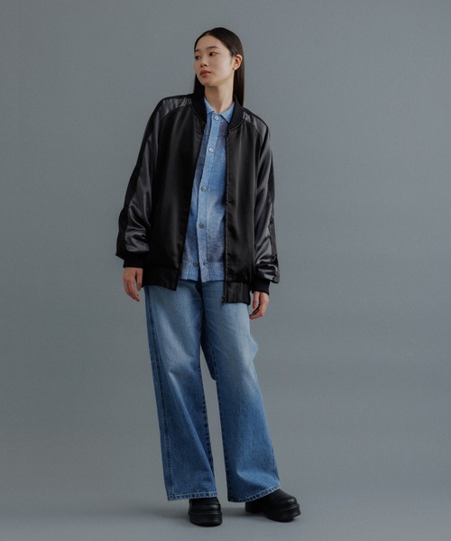 ADAM ET ROPE'（アダムエロペ）の「【WEB限定】スカジャン "EUPHORIA" 刺繍 ジャケット / ジップブルゾン / ロングシーズン着用可（その他アウター・メンズ・ブラック/ベージュ/ネイビー・M/L）」の18枚目の写真