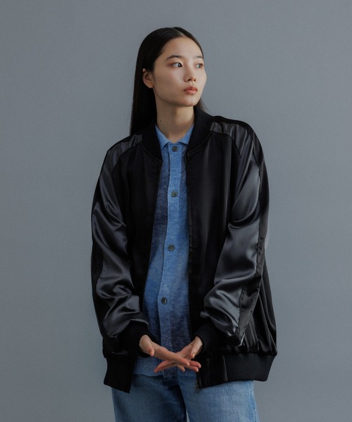 ADAM ET ROPE'（アダムエロペ）の「【WEB限定】スカジャン "EUPHORIA" 刺繍 ジャケット / ジップブルゾン / ロングシーズン着用可（その他アウター・メンズ・ブラック/ベージュ/ネイビー・M/L）」の11枚目の写真