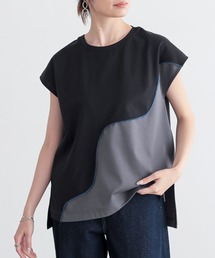 n'OrLABEL | 【機能素材】『ウェーブ配色切替ポンチカットソー』(Tシャツ/カットソー)