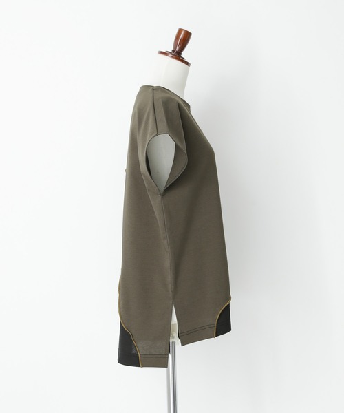 n'OrLABEL(ノアールレーベル)の「【接触冷感】ウェーブ配色切替ポンチカットソー(Tシャツ/カットソー・レディース・ブラック/カーキ・1/2)」の16枚目の写真