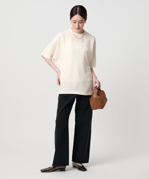 UNITED ARROWS(ユナイテッドアローズ)の「ポリエステル Tブラウス ‐ウォッシャブル‐(シャツ/ブラウス・レディース・オフホワイト/ブラック/レッド・FREE)」の6枚目の写真