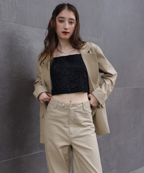 Bab（バブ）の「【セットアップ対応可】ドットダメージテーラードジャケット（テーラードジャケット・レディース・ブラック/ベージュ/インディゴブルー・M）」の3枚目の写真