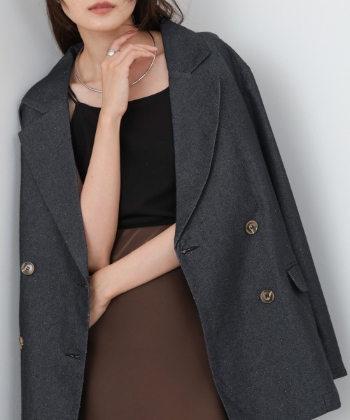 Bab（バブ）の「【セットアップ対応可】ドットダメージテーラードジャケット（テーラードジャケット・レディース・ブラック/ベージュ/インディゴブルー・M）」の2枚目の写真