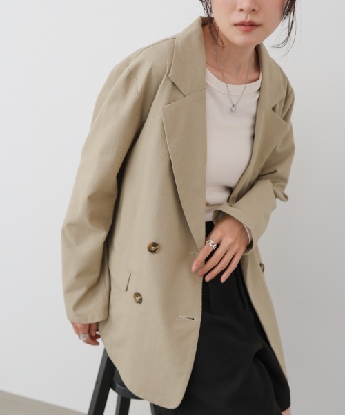 Bab（バブ）の「【セットアップ対応可】ドットダメージテーラードジャケット（テーラードジャケット・レディース・ブラック/ベージュ/インディゴブルー・M）」の4枚目の写真