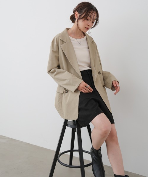 Bab（バブ）の「【セットアップ対応可】ドットダメージテーラードジャケット（テーラードジャケット・レディース・ブラック/ベージュ/インディゴブルー・M）」の6枚目の写真