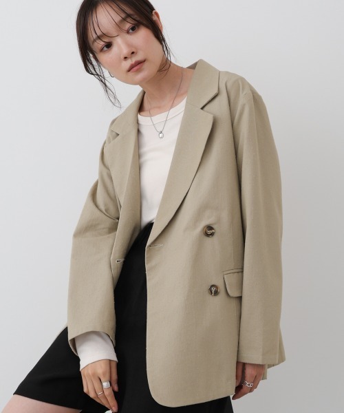 Bab（バブ）の「【セットアップ対応可】ドットダメージテーラードジャケット（テーラードジャケット・レディース・ブラック/ベージュ/インディゴブルー・M）」の9枚目の写真