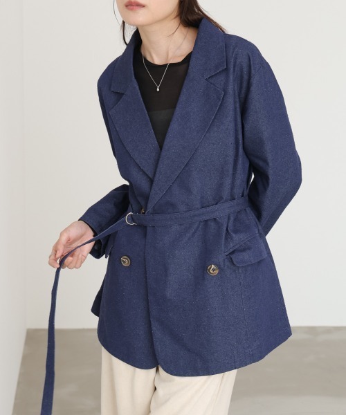 Bab（バブ）の「【セットアップ対応可】ドットダメージテーラードジャケット（テーラードジャケット・レディース・ブラック/ベージュ/インディゴブルー・M）」の18枚目の写真