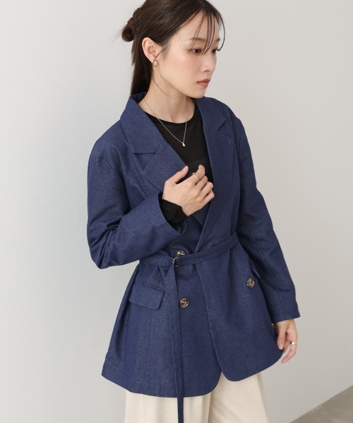 Bab（バブ）の「【セットアップ対応可】ドットダメージテーラードジャケット（テーラードジャケット・レディース・ブラック/ベージュ/インディゴブルー・M）」の20枚目の写真