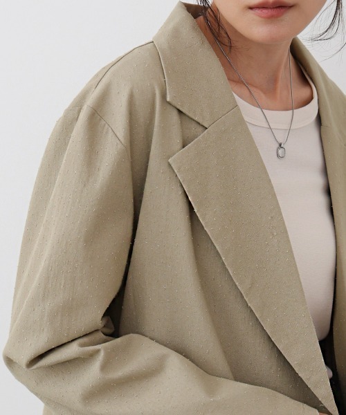 Bab（バブ）の「【セットアップ対応可】ドットダメージテーラードジャケット（テーラードジャケット・レディース・ブラック/ベージュ/インディゴブルー・M）」の17枚目の写真