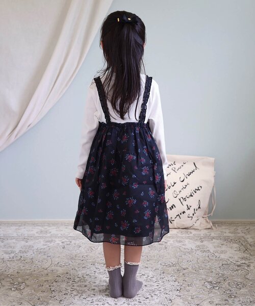 apres les cours（アプレレクール）の「ヴィンテージフラワーワンピース＿アプレレクールマシェリ（ワンピース・キッズ・ピンク/ブラック・140/130/120/110/100/90/80）」の19枚目の写真