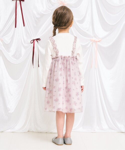 apres les cours（アプレレクール）の「ヴィンテージフラワーワンピース＿アプレレクールマシェリ（ワンピース・キッズ・ピンク/ブラック・140/130/120/110/100/90/80）」の7枚目の写真