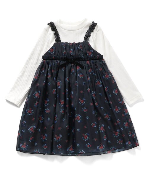 apres les cours（アプレレクール）の「ヴィンテージフラワーワンピース＿アプレレクールマシェリ（ワンピース・キッズ・ピンク/ブラック・140/130/120/110/100/90/80）」の10枚目の写真