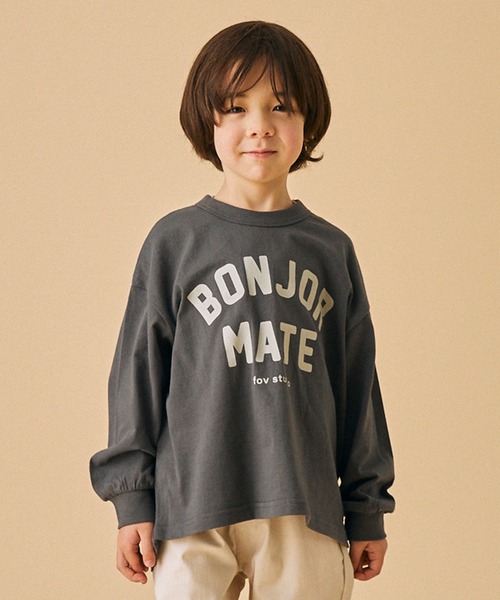 FOV（フォブ）の「フォブ BONJOURMATE L/S Tシャツ（Tシャツ/カットソー・キッズ・ホワイト/ベージュ系その他/チャコールグレー・L/XL/M）」の2枚目の写真