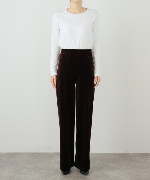 SIMONE WILD(シモーネワイルド)の「【SIMONE WILD/シモーネ ワイルド】VELVET COZY PANTS:パンツ(その他パンツ・レディース・ブラウン・SMALL)」の2枚目の写真