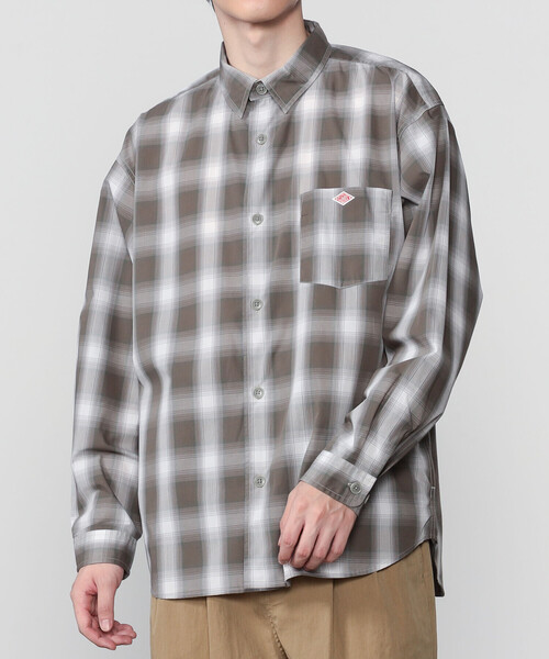 DANTON(ダントン)の「DANTON | レギュラーカラー 長袖ワークシャツ MEN(シャツ/ブラウス・メンズ・ブラウン系その他/ベージュ系その他・38/40/42)」の1枚目の写真