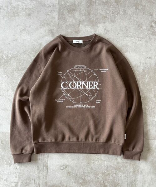 FFEIN（フェイン）の「【FFEIN（フェイン）】ヘビーウエイトサークルロゴスウェット / 裏起毛 スウェット クルーネック ワンポイント プリント（スウェット・メンズ・ネイビー/ブラック/ワイン/ブラウン/アッシュグレー・MEDIUM/LARGE/SMALL）」の3枚目の写真