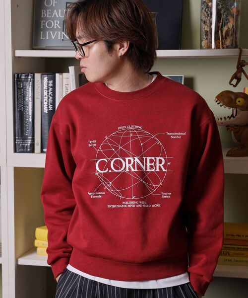 FFEIN（フェイン）の「【FFEIN（フェイン）】ヘビーウエイトサークルロゴスウェット / 裏起毛 スウェット クルーネック ワンポイント プリント（スウェット・メンズ・ネイビー/ブラック/ワイン/ブラウン/アッシュグレー・MEDIUM/LARGE/SMALL）」の5枚目の写真