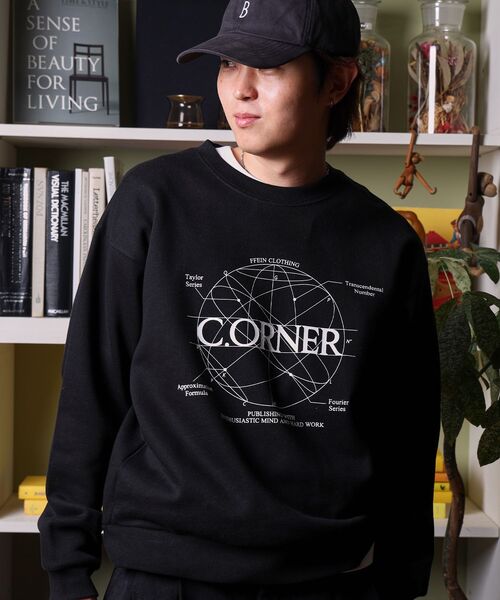 FFEIN（フェイン）の「【FFEIN（フェイン）】ヘビーウエイトサークルロゴスウェット / 裏起毛 スウェット クルーネック ワンポイント プリント（スウェット・メンズ・ネイビー/ブラック/ワイン/ブラウン/アッシュグレー・MEDIUM/LARGE/SMALL）」の2枚目の写真