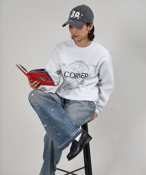 FFEIN（フェイン）の「【FFEIN（フェイン）】ヘビーウエイトサークルロゴスウェット / 裏起毛 スウェット クルーネック ワンポイント プリント（スウェット・メンズ・ネイビー/ブラック/ワイン/ブラウン/アッシュグレー・MEDIUM/LARGE/SMALL）」の6枚目の写真