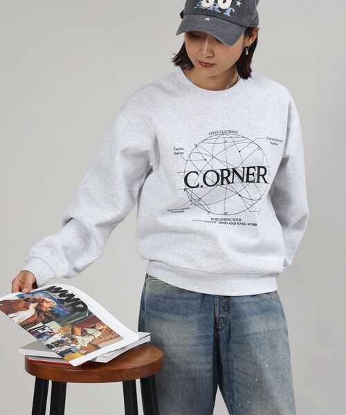 FFEIN（フェイン）の「【FFEIN（フェイン）】ヘビーウエイトサークルロゴスウェット / 裏起毛 スウェット クルーネック ワンポイント プリント（スウェット・メンズ・ネイビー/ブラック/ワイン/ブラウン/アッシュグレー・MEDIUM/LARGE/SMALL）」の10枚目の写真