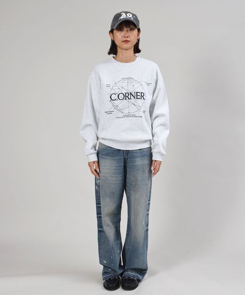 FFEIN（フェイン）の「【FFEIN（フェイン）】ヘビーウエイトサークルロゴスウェット / 裏起毛 スウェット クルーネック ワンポイント プリント（スウェット・メンズ・ネイビー/ブラック/ワイン/ブラウン/アッシュグレー・MEDIUM/LARGE/SMALL）」の12枚目の写真