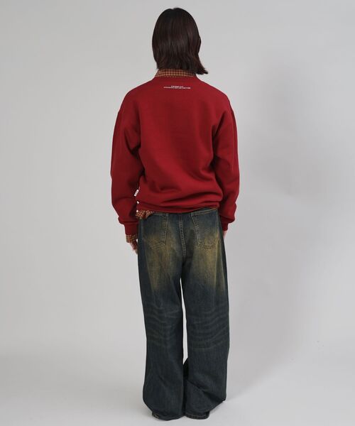 FFEIN（フェイン）の「【FFEIN（フェイン）】ヘビーウエイトサークルロゴスウェット / 裏起毛 スウェット クルーネック ワンポイント プリント（スウェット・メンズ・ネイビー/ブラック/ワイン/ブラウン/アッシュグレー・MEDIUM/LARGE/SMALL）」の22枚目の写真