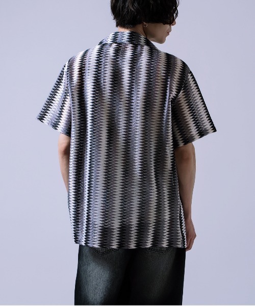 Crownor(クラウノアー)の「レース編み デザイン シャツ(シャツ/ブラウス・メンズ・カーキ/ブラック・LARGE/MEDIUM)」の10枚目の写真