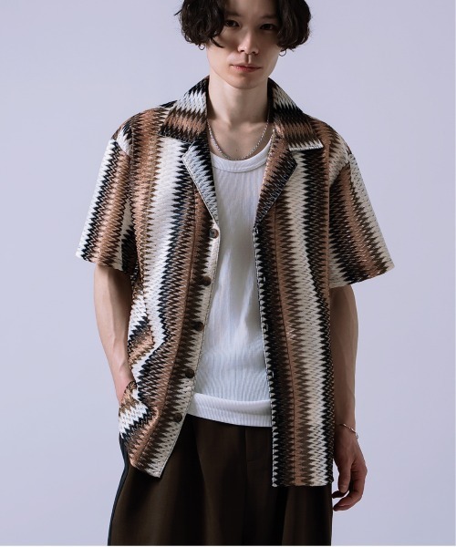 Crownor(クラウノアー)の「レース編み デザイン シャツ(シャツ/ブラウス・メンズ・カーキ/ブラック・LARGE/MEDIUM)」の13枚目の写真