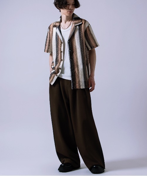 Crownor(クラウノアー)の「レース編み デザイン シャツ(シャツ/ブラウス・メンズ・カーキ/ブラック・LARGE/MEDIUM)」の17枚目の写真