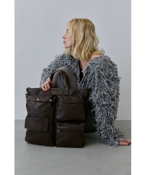 BIGポケットヘルメットバッグ / フェイクレザー2WAYバッグ（ショルダー