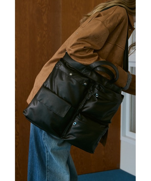 BIGポケットヘルメットバッグ / フェイクレザー2WAYバッグ（ショルダー