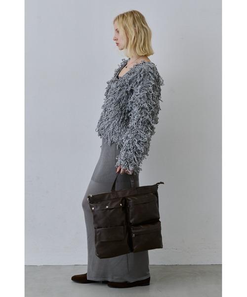 セール】BIGポケットヘルメットバッグ / フェイクレザー2WAYバッグ