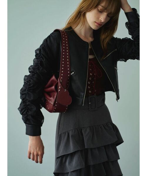 RESEXXY（リゼクシー）の「スタッズポイントビッグリボンバッグ（ショルダーバッグ・レディース・レッド/ブラック/アイボリー・FREE）」の20枚目の写真