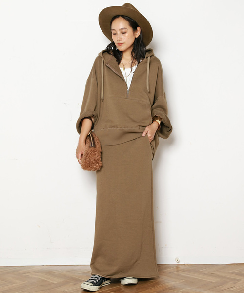 ◆専用◆AP STUDIOウールミックスウェットスカート& ハーフジップフーディ AP STUDIOウールミックススウェットスカート& ハーフジップフーディ