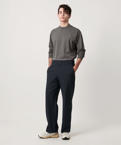 UNITED ARROWS（ユナイテッドアローズ）の「SARROWS オーガニックコットン モックネック ロングスリーブ Tシャツ（Tシャツ/カットソー・メンズ・ホワイト/ダークグレー・S/M/L/XL）」の6枚目の写真