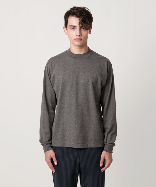 UNITED ARROWS（ユナイテッドアローズ）の「SARROWS オーガニックコットン モックネック ロングスリーブ Tシャツ（Tシャツ/カットソー・メンズ・ホワイト/ダークグレー・S/M/L/XL）」の7枚目の写真