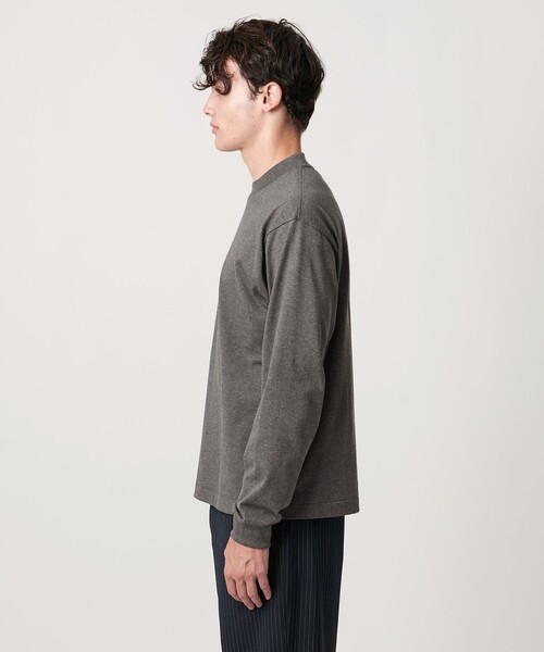 UNITED ARROWS（ユナイテッドアローズ）の「SARROWS オーガニックコットン モックネック ロングスリーブ Tシャツ（Tシャツ/カットソー・メンズ・ホワイト/ダークグレー・S/M/L/XL）」の8枚目の写真
