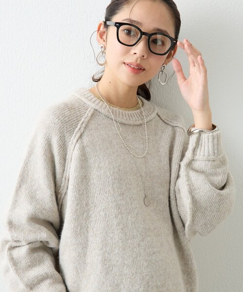 un dix cors(アンディコール)の「《着るだけでこなれ感◎》ラメリリヤーンラグランニット(ニット/セーター・レディース・アイボリー/チャコールグレー/ブルー/ピンク・FREE)」の2枚目の写真
